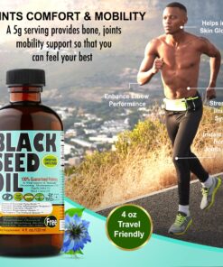 4 oz Vegan Black Seed Oil from Turkey in a Travel Size Glass Bottle from Sweet Sunnah Made in The USA for Immune Support, Joints, Digestion, Hair & Skin - Antioxidant Supplement 11 81TxcFVympL
