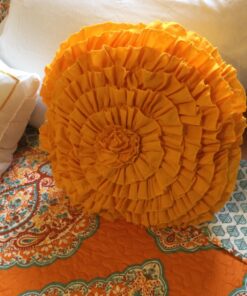 Lush Décor Harley Quilt Damask Pattern Reversible 5 Piece Bedding Set, King, Tangerine 45 81U07Mso4TL