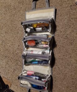 4kits Hanging Roll-Up Makeup Bag/Toiletry Kit/Travel Organizer for Women - 4 Removable Storage Bags - Organize Make Up, Cosmetics, First Aid, Medicine, Personal Care, Bathroom, Palette/Brush Holder 85 81U1DEzMlL