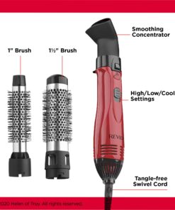 Revlon 1200W Perfect Style Hot Air Kit | Style, Curl, and Volumize, 3 Piece Set Black 28 81U1qNowYIL