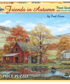 Alternative view of White Mountain Puzzles Friends in Autumn - 1000 Piece Jigsaw Puzzle