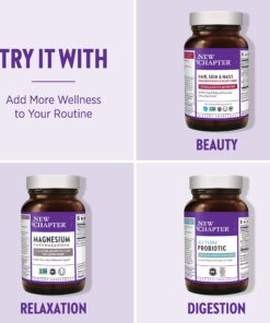 New Chapter Women's Multivitamin Advanced Formula for Stress, Bone, Immune, Beauty & Energy Support, Higher Levels of Whole-Food Fermented Essential Nutrients for Women + Iron + Vitamin D3, 120 Count 120 Count (Pack of 1) 21 81U3uPVTBS