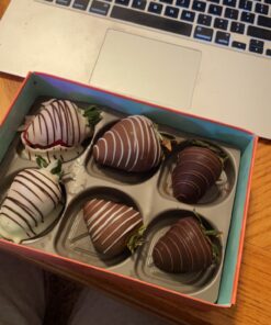 A Gift Inside Golden State Fruit Chocolate Covered Strawberries, 6 Dark, Milk & White Delight 6 Count (Pack of 1) 28 81U4tBcJ0IL