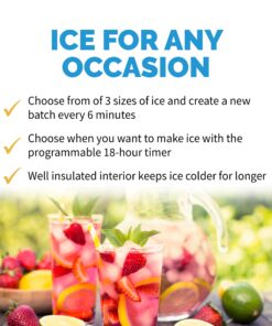 Newair Portable Ice Maker 50 lb. Daily, 12 Cubes in Under 7 Minutes - Compact Countertop Design - 3 Size Bullet Shaped Ice - for Kitchen/Office/RV/Bar - Stainless Steel 23 81U5uzKqvmL