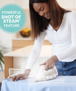 Alternative view of Sunbeam Classic Steam Iron, 1200 Watt, Mid-size Anti-Drip Nonstick Soleplate, Horizontal or Vertical Shot of Steam with 8' 360-Degree Swivel Cord and 3-Way Auto Shut-Off, White