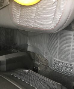 OxGord Universal Fit 3-Piece Full Set Ridged Heavy Duty Rubber Floor Mat - (Black) 3 PC Ridged Black 39 81U7L4D UuL