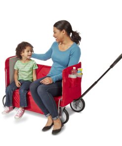 Radio Flyer 3-in-1 EZ Folding Wagon Ride On For Kids, Garden, & Cargo, Red Collapsible Wagon Base 47 81U7P0IS58L