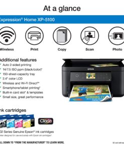 Epson Expression Home XP-5100 Wireless Color Photo Printer with Scanner & Copier, Amazon Dash Replenishment Ready 11 81U8e6plaEL