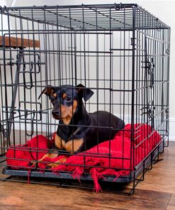 Paws & Pals Dog Crate, 24" Pet Cage, Wire Metal Kennel, with Tray, Foldable & Portable, Durable Steel Wire, Easy Setup, Ideal for Puppies & Kittens, Black 24.0"L x 16.0"W x 20.0"H 27 81U8oygGKL