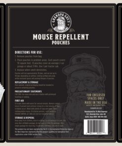 Grandpa Gus's Extra-Strength Mouse Repellent, Cinnamon/Peppermint Oils Repel Mice from Nesting & Freshen Air in Car/RV/Boat/Garage/Shed/Cabin, 1.75 Oz (10 Pouches) 1.75 Ounce (Pack of 10) 18 81U9RqvlMzL 1