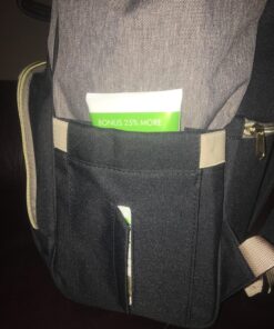 Hafmall Diaper Bag Backpack, Multifunctional Baby Diaper Bag with Stroller Hooks, Stylish Baby Bag for Mom Dad, Gray Black Black Gray 74 81U9lzFLabL