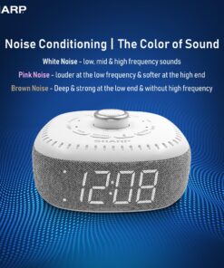Sharp Sound Machine Alarm Clock with Bluetooth Speaker, 6 High Fidelity Sleep Soundtracks – Soothing Noise Machine for Baby, Adults, Home and Office – White LED 12 81U9tZlKfsL