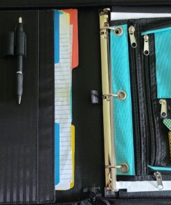 Case-it Executive Zippered Padfolio with Removable 3-Ring Binder and Letter Size Writing Pad, Black (PAD-40) Single PAD-40 48 81UAr3YlUgL