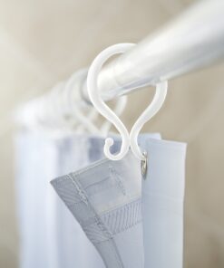 Kenney White Double Shower Curtain Hooks, White, (set of 12 pieces) 12 81UDFvVVl8L