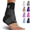 Sleeve Stars Ankle Brace for Women & Men, Achilles & Plantar Fasciitis Relief Compression Sleeve, Foot Brace with Ankle Support Strap, Heel Protector Wrap for Pain, Tendonitis & Sprain (Single/Black) One Size Black 1 16 81UDqmuMTL