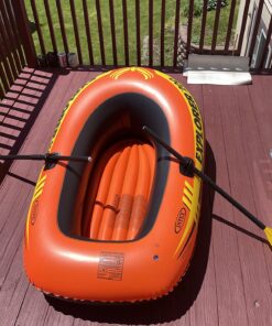 INTEX Explorer Inflatable Boat Series: Dual Air Chambers – Welded Oar Locks – Grab Handles – Bow Rope – Sporty Design Explorer 200 Set 40 81UGeWvdscL