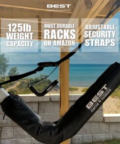 Best Marine and Outdoors Kayak Storage Rack, 2 Premium Wall Mount Racks for Kayaks & SUP Paddle Boards, 125lb Weight Capacity, Indoor Outdoor Paddleboard & Kayaking Accessories 31 81UGohHhn3L