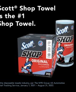 Scott® Shop Towels Original (75190), Blue, Pop-Up Dispenser Box (200 Towels/Box, 8 Boxes/Case, 1,600 Towels/Case) 13 81UHLhTQjtL