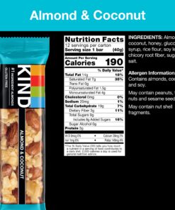 KIND Bars, Almond & Coconut, Healthy Snacks, Gluten Free, 12 Count 17 81UHMEWrSuL