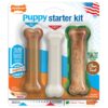 Nylabone Puppy Chew Toy Starter Pack - Teething Toys for Puppies - Long Lasting Chews - Chicken & Bacon Flavor, Small (3 Count) Small/Regular - Up to 25 Ibs. Triple Pack