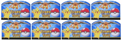 Pikachu & Friends "Thank You" Postcards, Party Favor