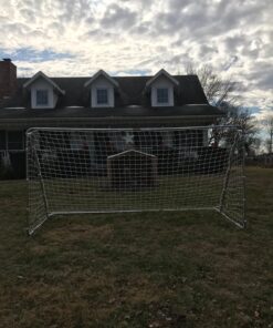 Franklin Sports Competition Soccer Goals - Backyard Portable Steel Soccer Goals - Adult + Youth Soccer Goal with Net + Ground Stakes Included - Multiple Sizes + Colors Non-Folding 12' x 6' Silver 34 81UNET5OdiL