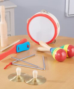 Melissa & Doug Band-in-a-Box Clap! Clang! Tap! - 10-Piece Musical Instrument Set - Kids Musical Instruments, Wooden Percussion Instruments For Toddlers And Kids Ages 3+ English Only 29 81UNJFinDEL