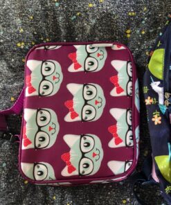 Bentology Lunch Box for Girls - Kids Insulated, Durable Lunchbox Tote Bag Fits Bento Boxes, Containers w/Lids, Jars & Bottles, Back to School Reusable Lunch Sleeve Keeps Food Hotter or Colder Longer Kitty 28 81UNYnuIe0L