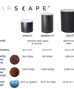 Planetary Design Airscape Ceramic Coffee Storage Canister Patented Airtight Lid Preserve Food Freshness Bamboo (Small Blue) 15 81UO3U6bP8L