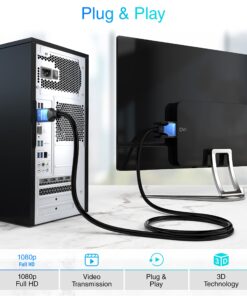 BlueRigger HDMI to DVI Cable (6FT, High-Speed, Bi-Directional Adapter Male to Male, DVI-D 24+1, 1080p, Aluminum Shell) - Compatible with Raspberry Pi, Roku, Xbox One, PS5/PS4/PS3, Graphics Card 6FT 27 81UOOMBtKlL