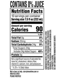 Starry Lemon Lime Soda, Caffeine Free, Mini Cans, 7.5 Ounce (Pack of 10) 9 81UOqGKtLFL