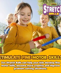 YoYa Toys Pull, Stretch and Squeeze Stress Balls - 3 Balls, Elastic Sensory Balls for Stress and Anxiety Relief, Autism and Special Needs Toys, Calming Fidgets for Kids and Adults, Ideal for Classroom Stretch Pack of 3 27 81UP0RWayqL