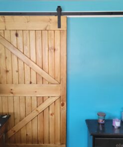 SMARTSTANDARD 8 Feet Heavy Duty Sturdy Sliding Barn Door Hardware Kit -Smoothly and Quietly -Easy to Install -Includes Step-by-Step Installation Instruction Fit 48" Wide Door Panel (J Shape Hanger) 48 81UPBLbiqzL