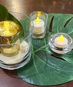 Moon Boat 120PCS Tropical Palm Leaves Plant Imitation Leaf-Hawaiian/Luau/Jungle Party Table Decorations 40 81UPsraMqBL