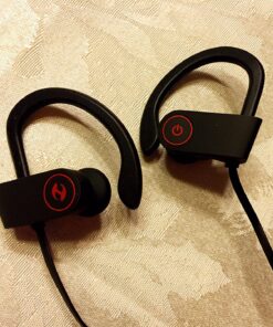 Bluetooth Headphones, Hussar Magicbuds Best Wireless Sports Earphones with Mic, IPX7 Waterproof, HD Sound with Bass, Noise Cancelling, Secure Fit, up to 9 Hours Working time (Upgraded), Black 37 81UQQbayq0L