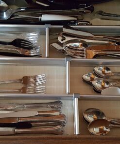 Practical Comfort Aluminum Kitchen Drawer Organizer for Silverware Utensils Flatware 9 Dividers Set | MEDIUM 3 Dividers 17.5" to 19.7" + 6 Dividers 3.8" 36 81UQpxZKeOL