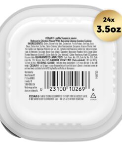 Alternative view of CESAR Adult Wet Dog Food Loaf & Topper in Sauce Rotisserie Chicken Flavor with Bacon & Cheese, 3.5 oz. Easy Peel Trays, Pack of 24 3.5 Ounce (Pack of 24)
