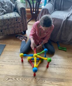 Goobi Juniors 40 Piece Magnetic Building Sticks and Balls Rods Toy Magnet Blocks Montessori Preschool Daycare Construction STEM Educational 3D Stacking Toys for 1 2 3 Year Old Toddlers Kids Boys Girls 15 81UTMPHScTL