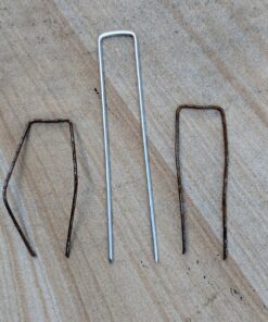 Ashman Galvanized Garden Stakes Landscape Staples and Fence Stake (150 Garden Staples - Heavy Duty & Anti Rust Galvanized) 150 6 Inch 11 Guage 27 81UVn3DREtL