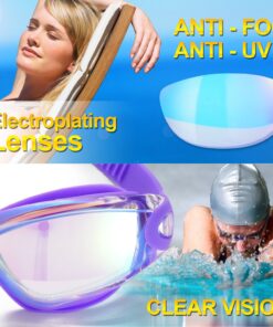 Yizerel Swim Goggles, 2 Pack Swimming Goggles for Adult Men Women Youth Kids Child Purple/Gray(mirrored) 11 81UWfd9RTeL