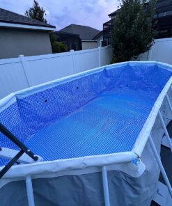 Intex 26795EH Prism Frame 16.5ft x 9ft x 48in Outdoor Above Ground Oval Swimming Pool Set with Filter Pump, Pool Cover and Ladder, Gray 16.5ft x 9ft x 48in / Oval 45 81UWjM2T1cL