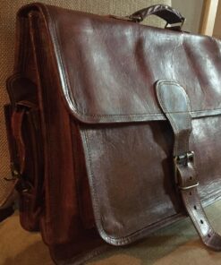 16" leather messenger bag laptop case office briefcase gift for men computer distressed shoulder bag 17 81UXc08yO5L