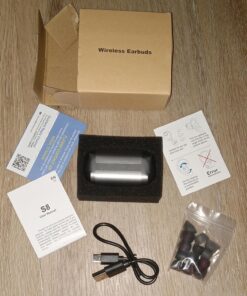 kurdene Bluetooth Wireless Earbuds, S8 Deep Bass Sound 38H Playtime IPX8 Waterproof Earphones Call Clear with Microphone in-Ear Bluetooth Headphones Comfortable for iPhone, Android Small Black 29 81UcEDgLlL