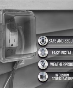 TayMac MM510C Single-Gang Horizontal/Vertical Weatherproof Receptacle Cover, 3.75 Inches Deep, Clear 23 81UcO5gtYpL