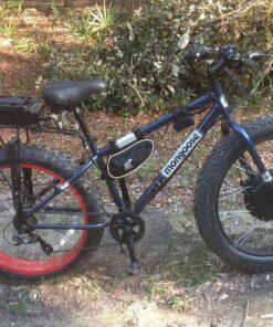Mongoose Dolomite Mens and Womens Fat Tire Mountain Bike, 26-Inch Wheels, 4-Inch Wide Knobby Tires, 7-Speed, Adult Steel Frame, Front and Rear Brakes Navy Blue 17-Inch/Medium 40 81UdllxlFUL