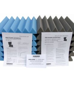 Alternative view of Pro Studio Acoustics - Blue/Charcoal - 12"x12"x2" Acoustic Wedge Foam Absorption Soundproofing Tiles - 12 Pack