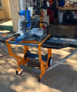 Bora Portamate - PM-8000 Miter Saw Stand Work Station | Mobile Rolling Table Top Workbench | Orange & Grey with Folding Wing Extensions Orange/Black 75 81UeY8ZWVzL