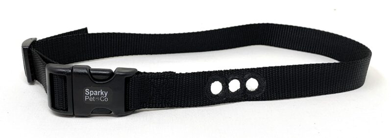 Catalog 8 Sparky Pet Co Dog Fence E Collar Receiver Heavy Duty Nylon 1" 3 Consecutive Hole Strap for All e Collar Systems Black 1" Wide