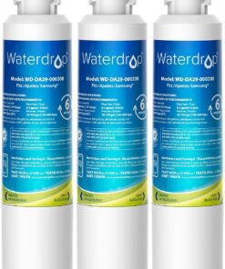 Waterdrop DA29-00020B 𝐍𝐒𝐅 𝟓𝟑&𝟒𝟐 𝐂𝐞𝐫𝐭𝐢𝐟𝐢𝐞𝐝 Refrigerator Water Filter, Replacement for Samsung HAF-CIN/EXP, DA29-00020A/B, DA29-00020B-1, RF263BEAESR, RF28HMEDBSR, RS25J500DSR, 3 Filters 51 81UjDfg18WL