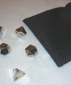 Set of 7 Polyhedral Metal Dice with Bag (16mm, Silver Color) 11 81UkHKqxf0L